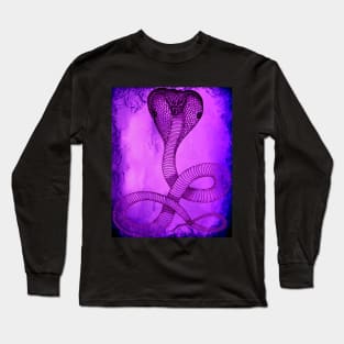 Purple Fire Cobra Cool Design Long Sleeve T-Shirt